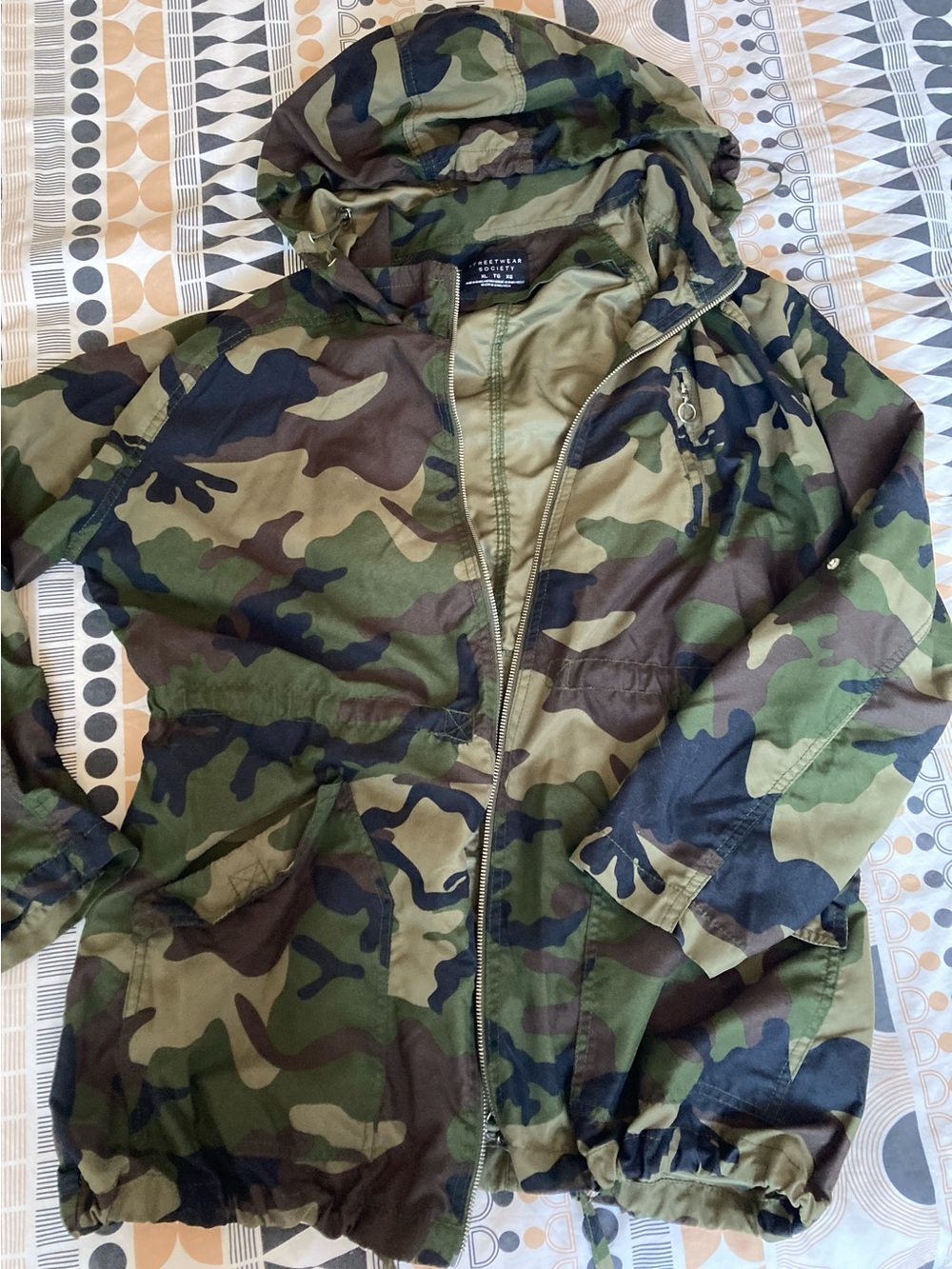 Streetwear Society  Green & Brown Camo Hooded jacket